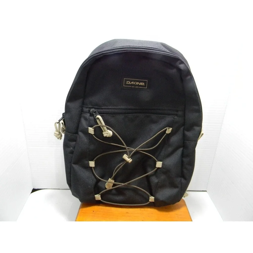 Dakine Sling Backpack Black Tan Single Strap Bungee Crossbody Outdoor Bag